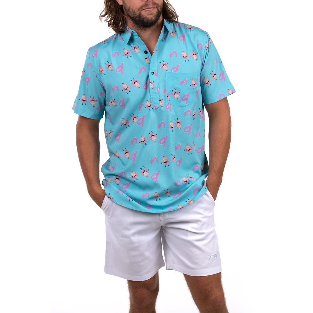 FLOATERS (BLOO) HALF BUTTON DOWN W/ STRETCH