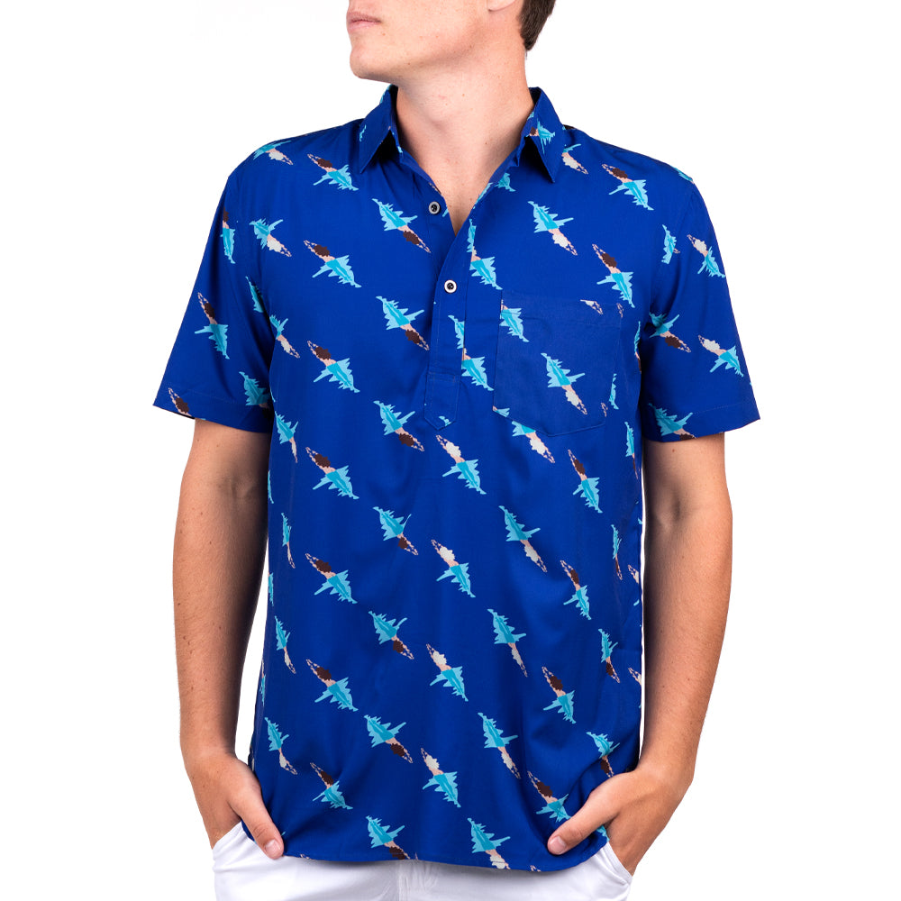 BLOO POOL NOODS HALF BUTTON DOWN W/ STRETCH